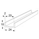 U-SHAPE ALUMINUM PROFILE 24x10 ANODISED U - PROFILES